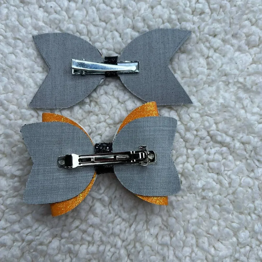 Halloween Bows Set of 2 Hats and Pumpkins